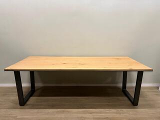 Faneur eettafel, naturel/zink kleurig